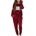 thumbnail image 1 of Arshiner Girls' Clothing Sets Sweatsuits Long Sleeve Color Block Pullover Sweatshirts and Lounge Pants with Pocket, 1 of 9