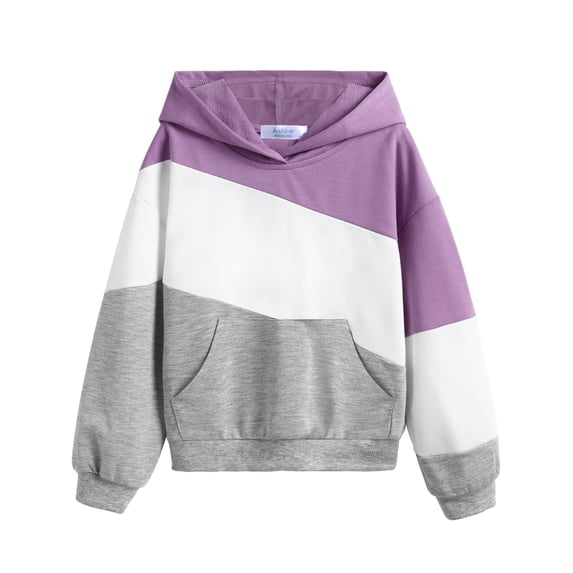 Arshiner Girls Color Block Hoodies Colorblock Sweatshirt Fall Hooded Sweatshirts Hoodies for Teen Girls with Pockets