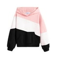 thumbnail image 1 of Arshiner Girls Color Block Hoodies Colorblock Sweatshirt Fall Hooded Sweatshirts Hoodies for Teen Girls Grey Hoodie 13-14 Years Pink&white&black 150, 1 of 4