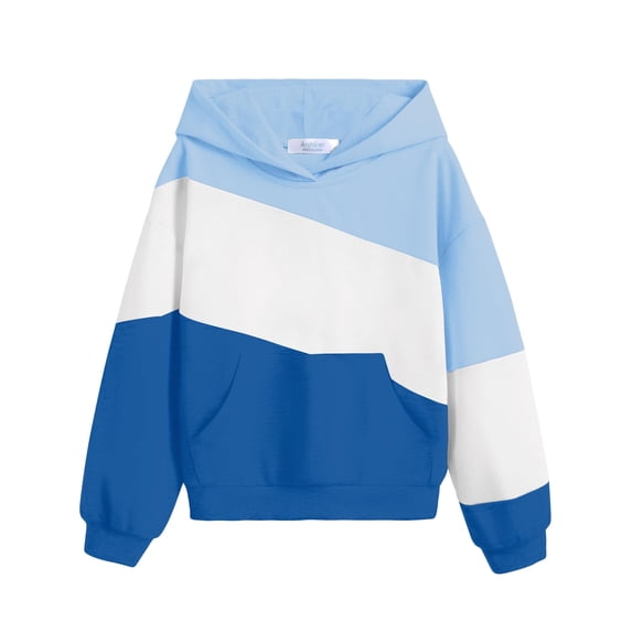 Arshiner Girls Color Block Hoodies Colorblock Sweatshirt Fall Hooded Sweatshirts Hoodies for Teen Girls with Pockets