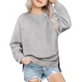 thumbnail image 1 of Arshiner Girls Crewneck Sweatshirt Long Sleeve Pullover Tops Drop Shoulder Sweatshirts Side Split Little Girls Sweat Shirt Sweatshirt, 1 of 6