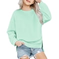 thumbnail image 1 of Arshiner Girls Crewneck Sweatshirt Long Sleeve Pullover Tops Drop Shoulder Sweatshirts Side Split Little Girls Sweat Shirt Sweatshirt, 1 of 6