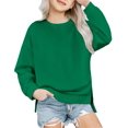 thumbnail image 1 of Arshiner Girls Crewneck Sweatshirt Long Sleeve Pullover Tops Drop Shoulder Sweatshirts Side Split Girls Sweat Shirt Size 7-8, 1 of 3