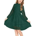 thumbnail image 1 of Arshiner Flypigs Tween Girls Long Sleeve Fall Dresses Swiss Dot Casual Party Dress, 1 of 8