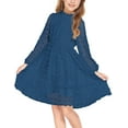 thumbnail image 1 of Arshiner Flypigs Tween Girls Long Sleeve Fall Dresses Swiss Dot Casual Party Dress, 1 of 8