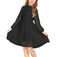 thumbnail image 1 of Arshiner Flypigs Tween Girls Long Sleeve Fall Dresses Swiss Dot Casual Party Dress, 1 of 8