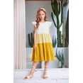 thumbnail image 1 of Arshiner Girls Dress Summer Flutter Sleeve Flared Tiered Swing Pleated Midi Cotton Casual Sundress with Pockets, 1 of 5