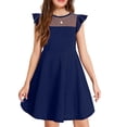 thumbnail image 1 of Arshiner Girls Dress Summer Ruffle Sleeve Mesh A Line Casual Party Dresses with Pockets, 1 of 9