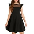thumbnail image 1 of Arshiner Girls Dress Summer Ruffle Sleeve Mesh A Line Casual Party Dresses with Pockets, 1 of 7