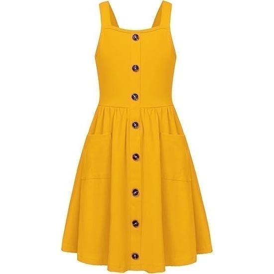 Arshiner Girls Sundress Button Design Summer Casual Dresses Sleeveless Dresses