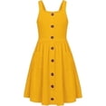 thumbnail image 1 of Arshiner Girls Dress Sundress Summer Casual Dresses Short Sleeves Dresses Yellow 11-12, 1 of 9