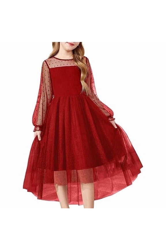 Girls Dresses Fall Long Sleeve Church Funeral High Low Dresses Black Size 10-12