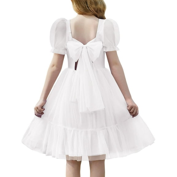 Arshiner First Communion Dress for Girls Summer Wedding Flower Girl Tulle Party