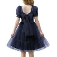 thumbnail image 1 of Arshiner Girls Dresses Formal Summer Tween Tulle Back to School Prom Tie Back Navy Dresses, 1 of 8
