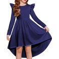 thumbnail image 1 of Arshiner Girls Dresses Ruffle Long Sleeve High Low Flowy Swing Casual Party Dresses with Pockets, 1 of 6