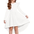 thumbnail image 1 of Arshiner Girls Dresses Ruffle Long Sleeve High Low Flowy Swing Casual Party Dresses with Pockets, 1 of 6