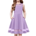 thumbnail image 1 of Arshiner Girls Elegant Dresses Sleeveless Round Neck A-line Party Dance Graduation Mesh Dress, 1 of 6