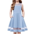 thumbnail image 1 of Arshiner Girls Elegant Dresses Sleeveless Round Neck A-line Party Dance Graduation Mesh Dress, 1 of 8