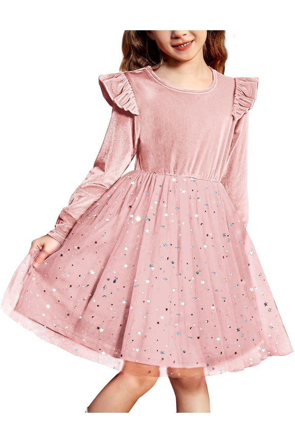Holiday Dresses for Girls Toddler Tutu Velvet Tulle Birthday Party Fairy Dress