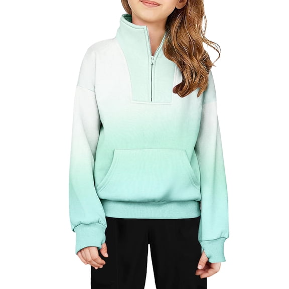 Arshiner Girls Half Zip Sweatshirt Fleece Quarter Zip Pullover Sweatshirts Fall Clothes for Teen Girl Girls Black Sweatshirt Girl Sweatshirts