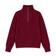 thumbnail image 1 of Arshiner Girls Half Zip Turtleneck Sweatshirt Chunky Knit Drop Shoulder Loose‑Fit Quarter Zip Long Sleeve Pullover Sweater | Casual Warm Fall Winter Fashion Clothes for Teen Girls for 7-16 Years, 1 of 7