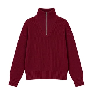 Arshiner Girls Half Zip Turtleneck Sweatshirt Chunky Knit Drop Shoulder Loose‑Fit Quarter Zip Long Sleeve Pullover Sweater | Casual Warm Fall Winter Fashion Clothes for Teen Girls for 7-16 Years