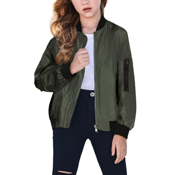 Arshiner Girls' Lightweight Bomber Flight Jacket