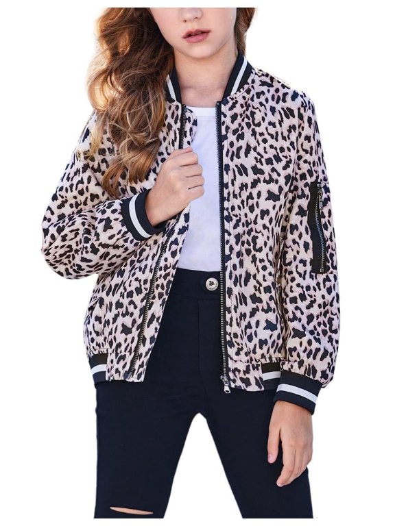 Boys Girls Baseball Jacket Full Zip Fall Casual Outerwear