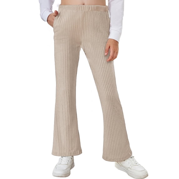 Arshiner Girls' Leggings High Waisted Stretch Bell Bottom Solid Color Athletic Classic