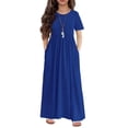thumbnail image 1 of Arshiner Girls Maxi Dress Long/Short Sleeve Casual Holiday Dress with Pockets, 1 of 2