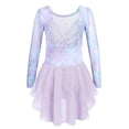 thumbnail image 1 of Arshiner Girls Long Sleeve Ballet Leotards with Shinny Skirts Criss-Cross Back Dance Dresses, 1 of 5