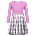 thumbnail image 1 of Arshiner Girls Long Sleeve Stretchy Dress A line Twirly Skater School Party Dress, 1 of 6