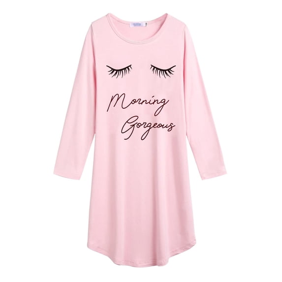 Arshiner Girls Nightgowns Long Sleeve Print Pajamas Nightdress for Kids Soft Sleep Wear Nighties