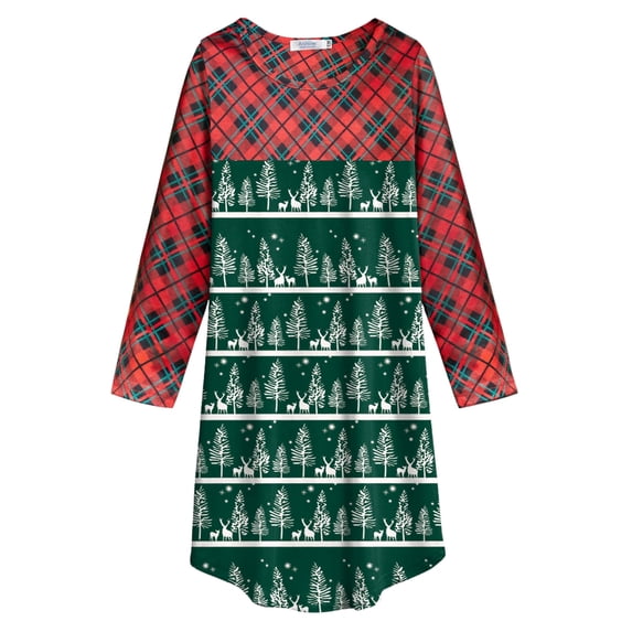 Arshiner Girls Nightgowns Long Sleeve Print Pajamas Nightdress for Kids Soft Sleep Wear Nighties