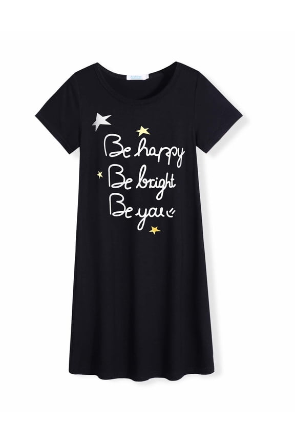 Girls Nightgowns Summer Soft Cute Cartoon Print Pajama Sleep Dress