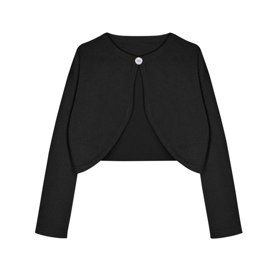 Arshiner Girls Open Front Shrug Cardigan Kids Children Knit Long Sleeve Bolero with Button Closure