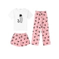 thumbnail image 1 of Arshiner Girls Pajama Set 3 Piece Short Sleeve Sleepwear Summer Soft Cute Pjs Outfits, 1 of 3