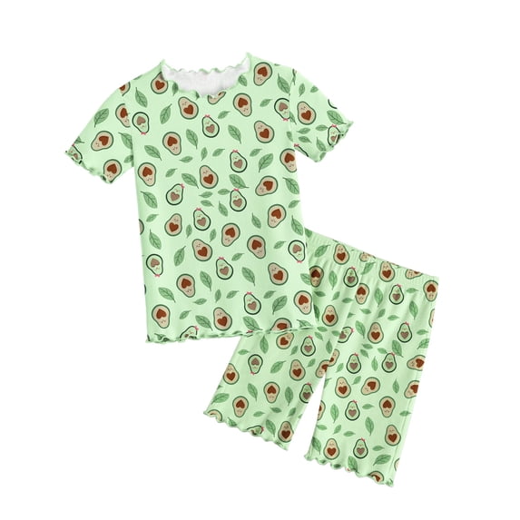 Arshiner Girls Pajamas Loungewear Snug Fit Pjs Set Kids Sleepwear | Cute and Comfy Pajamas for Girls & Kids, Soft Pjs Tops and Elastic Waist Shorts 2-12Y