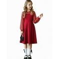 thumbnail image 1 of Arshiner Girls Polka Dot Mesh A-Line Dress Youth Long Sleeve Formal Party Dress with Side Pockets, 1 of 9