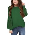 thumbnail image 1 of Arshiner Girls Shirts Lace Raglan Long Sleeves Crewneck Casual Soft Kids Blouse Tee Tops, 1 of 6