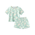 thumbnail image 1 of Arshiner Girls Clothes Toddler Girls Outfits Summer Floral Print Shirt Tops and Shorts with Pockets 2 Piece Baby Clothing Sets 2-3T, 1 of 8