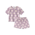 thumbnail image 1 of Arshiner Little Girl Clothes Summer Outfits Short Sleeve Floral Print Crewneck T-shirt and Shorts with Pockets 2Pcs Set 4-5T, 1 of 8