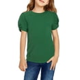 thumbnail image 1 of Arshiner Girls Twist Short Sleeve Tops Basic T Shirts, 1 of 7