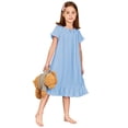 thumbnail image 1 of Arshiner Girls Nightgowns Sleepwear Short Sleeve Victorian Pajama Dress Soft Princess Sleepshirt, 1 of 8