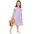 thumbnail image 1 of Arshiner Girls Sleepshirts Victorian Nightgown Short Pajama Night Gown Nightdress Sleeping Wear (Clear Blue, 7-8 Years), 1 of 8