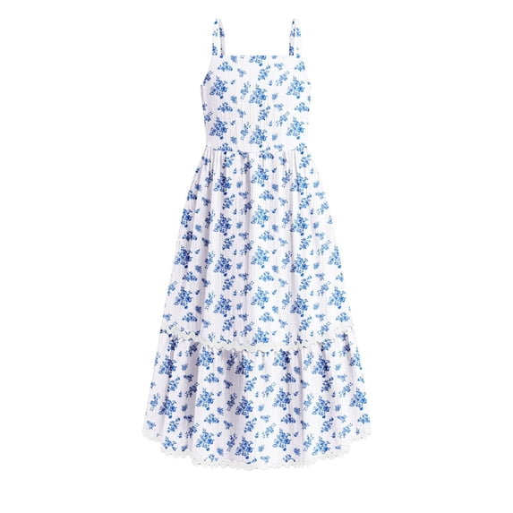 Arshiner Girls Spaghetti Strap Dress Tiered Cami Maxi Sundress with Pockets | Girls Summer Dresses for Kids 6-14 Years
