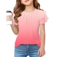thumbnail image 1 of Arshiner Girls Summer Blouse Ruffle Short Sleeve Pleated Crewneck Casual Tops Tees Blouses, 1 of 6
