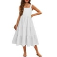 thumbnail image 1 of Arshiner Girls Sundresses Tween Girl Summer Spaghetti Strap Boho Beach Sleeveless Long Dress with Pockets, 1 of 7