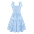 thumbnail image 1 of Arshiner Girls Summer Dress Tween Boho Casual Bowknot Strap Sleeveless Swing Flowy Ruffle Tiered Sundresses with Pockets, 1 of 9