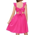 thumbnail image 1 of Arshiner Girls Summer Dresses Tie Back A-Line Swing Midi Dress with Pockets, 1 of 5